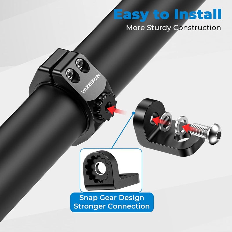 VAZESWIN 2PCS Solid UTV Whip Light Mount, Aluminium Alloy Thickened UTV Flag Mount, Heavy Duty Light Bar Mounting Bracket 360° Rotation Adjustable Roll Bar Clamp for 1.5"/1.75"/1.85"/2"/2.1" Roll Cage - Image 4